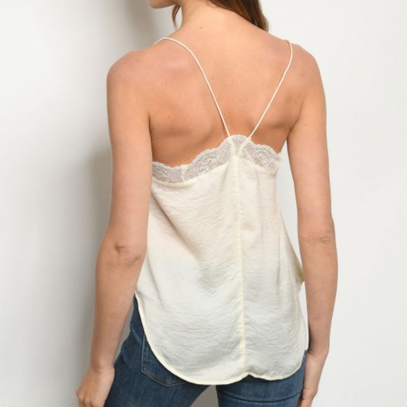 IVORY LACE CAMI TOP - Picture 2 of 4